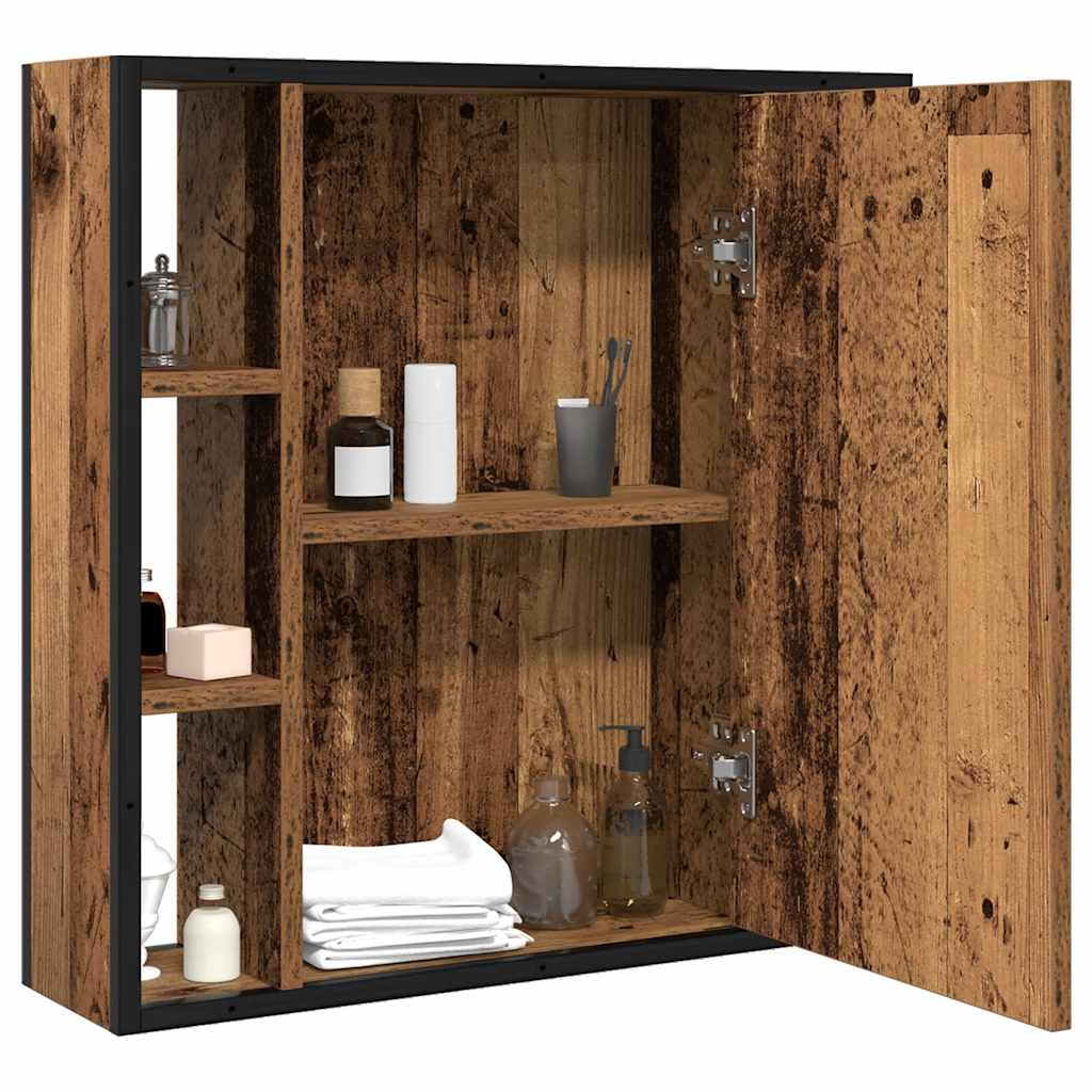 vidaXL Bathroom Mirror Cabinet Old Wood 60x16x60 cm Engineered Wood 3