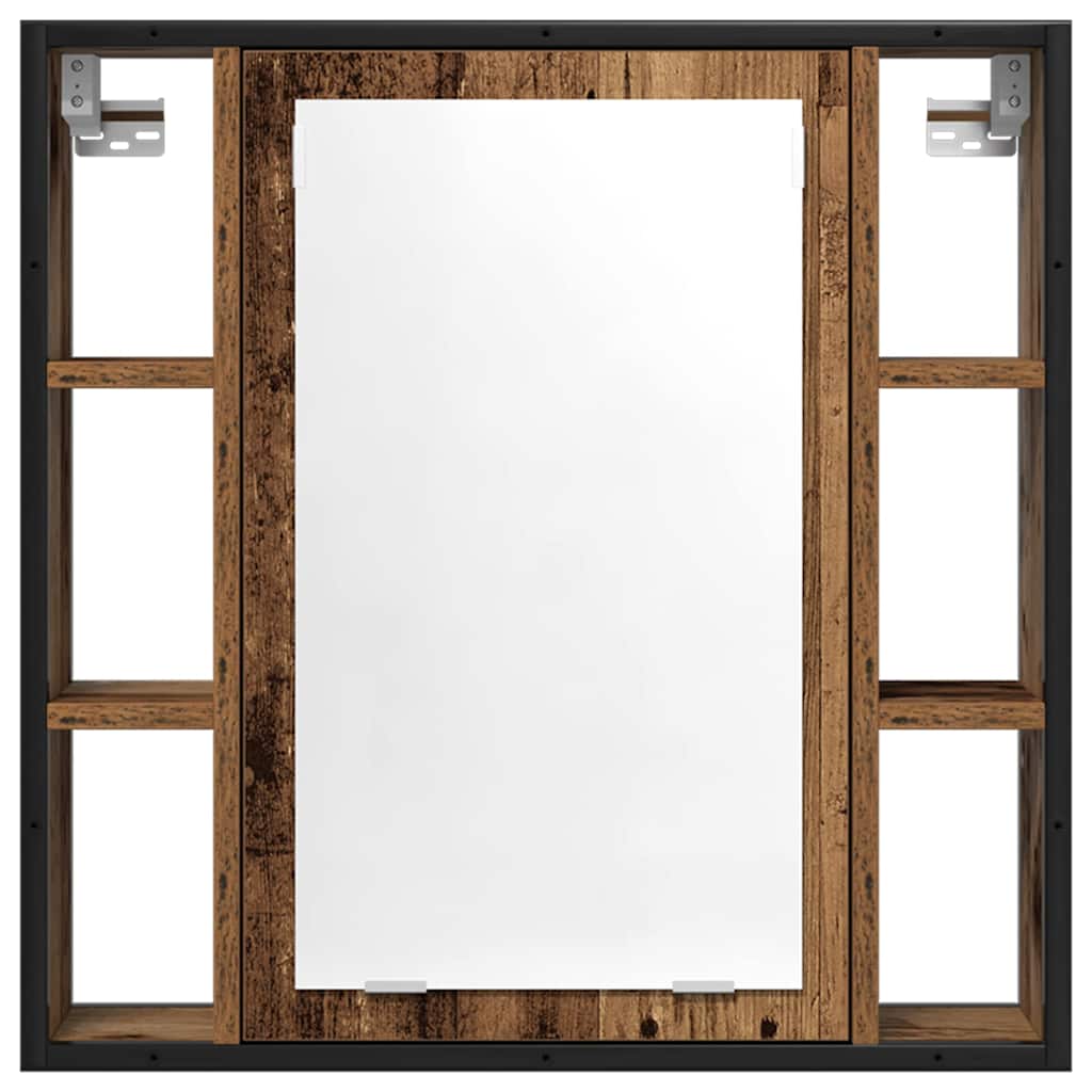 vidaXL Bathroom Mirror Cabinet Old Wood 60x16x60 cm Engineered Wood 4