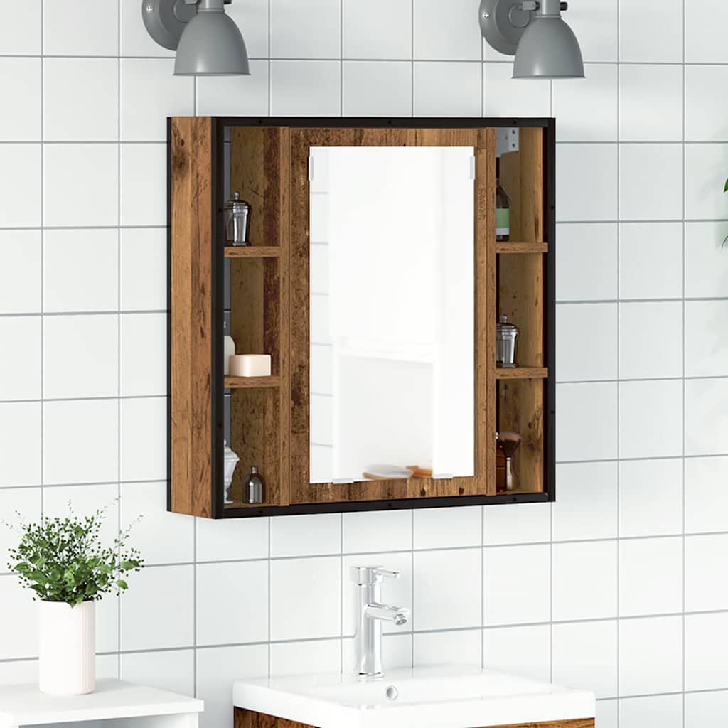 vidaXL Bathroom Mirror Cabinet Old Wood 60x16x60 cm Engineered Wood 1