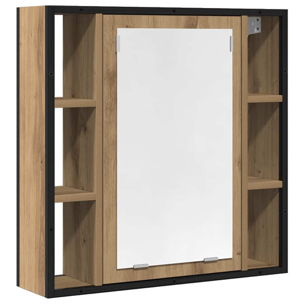 vidaXL Bathroom Mirror Cabinet Artisan Oak 60x16x60 cm Engineered Wood 2