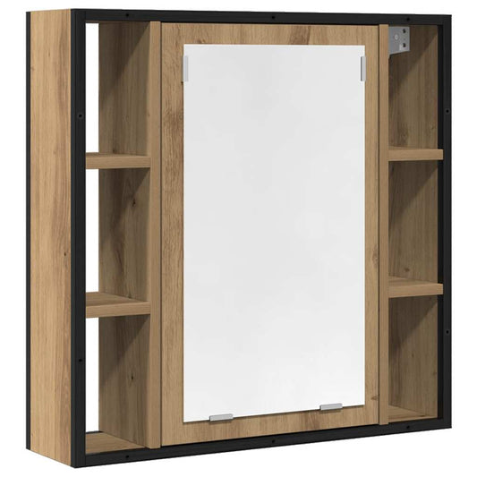 vidaXL Bathroom Mirror Cabinet Artisan Oak 60x16x60 cm Engineered Wood 2