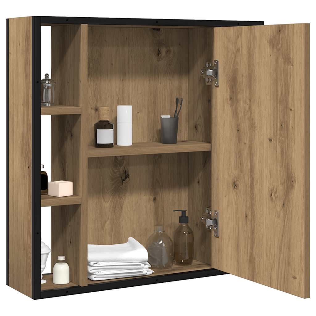 vidaXL Bathroom Mirror Cabinet Artisan Oak 60x16x60 cm Engineered Wood 3