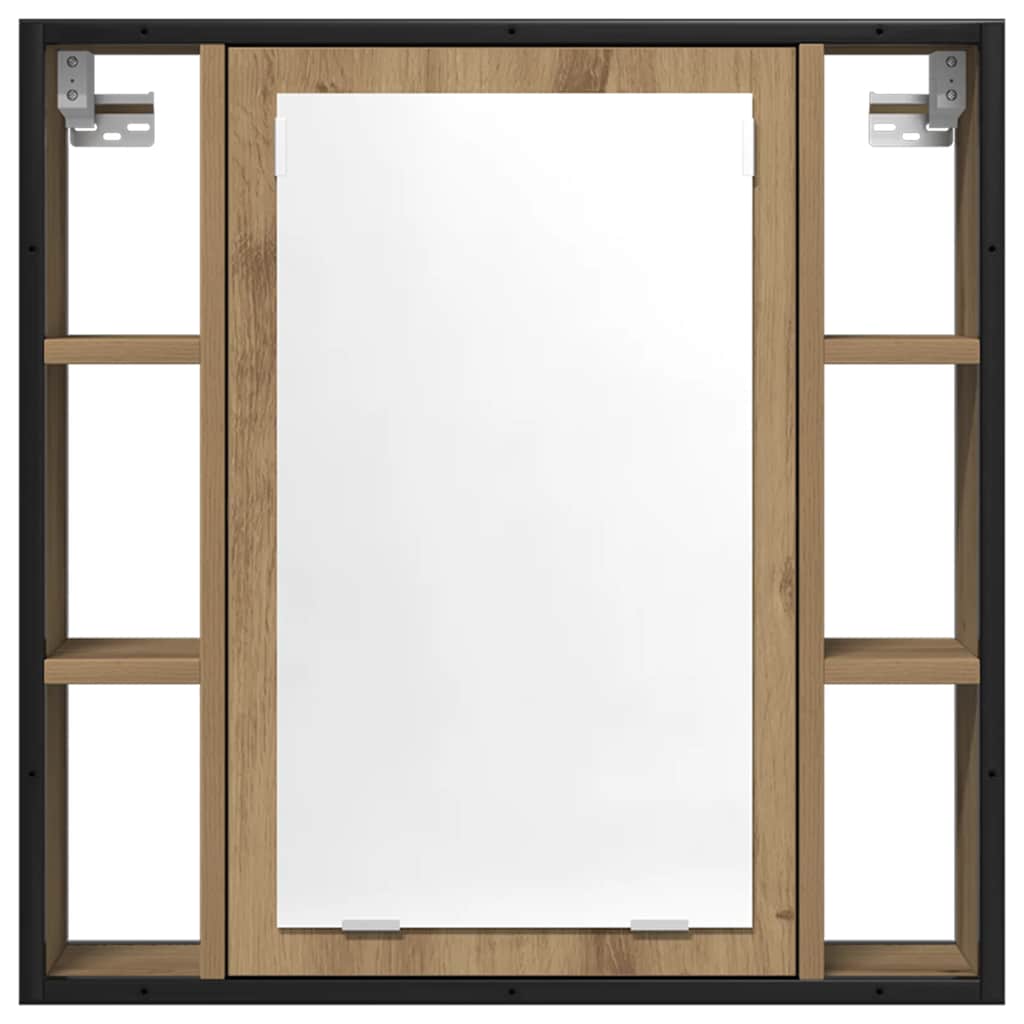 vidaXL Bathroom Mirror Cabinet Artisan Oak 60x16x60 cm Engineered Wood 4
