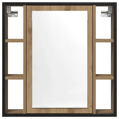 vidaXL Bathroom Mirror Cabinet Artisan Oak 60x16x60 cm Engineered Wood 4