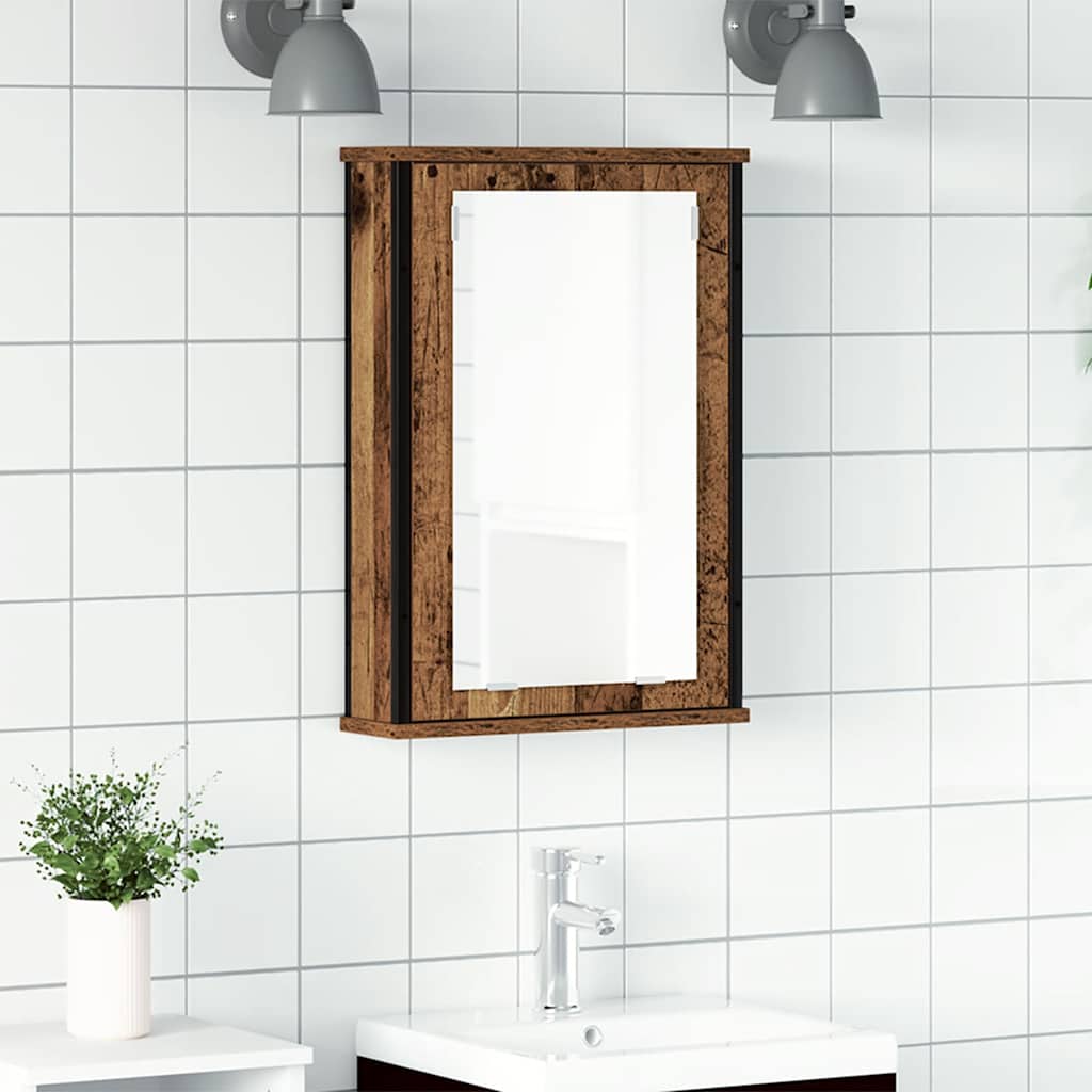 vidaXL Bathroom Mirror Cabinet Old Wood 42x12x60 cm Engineered Wood 1