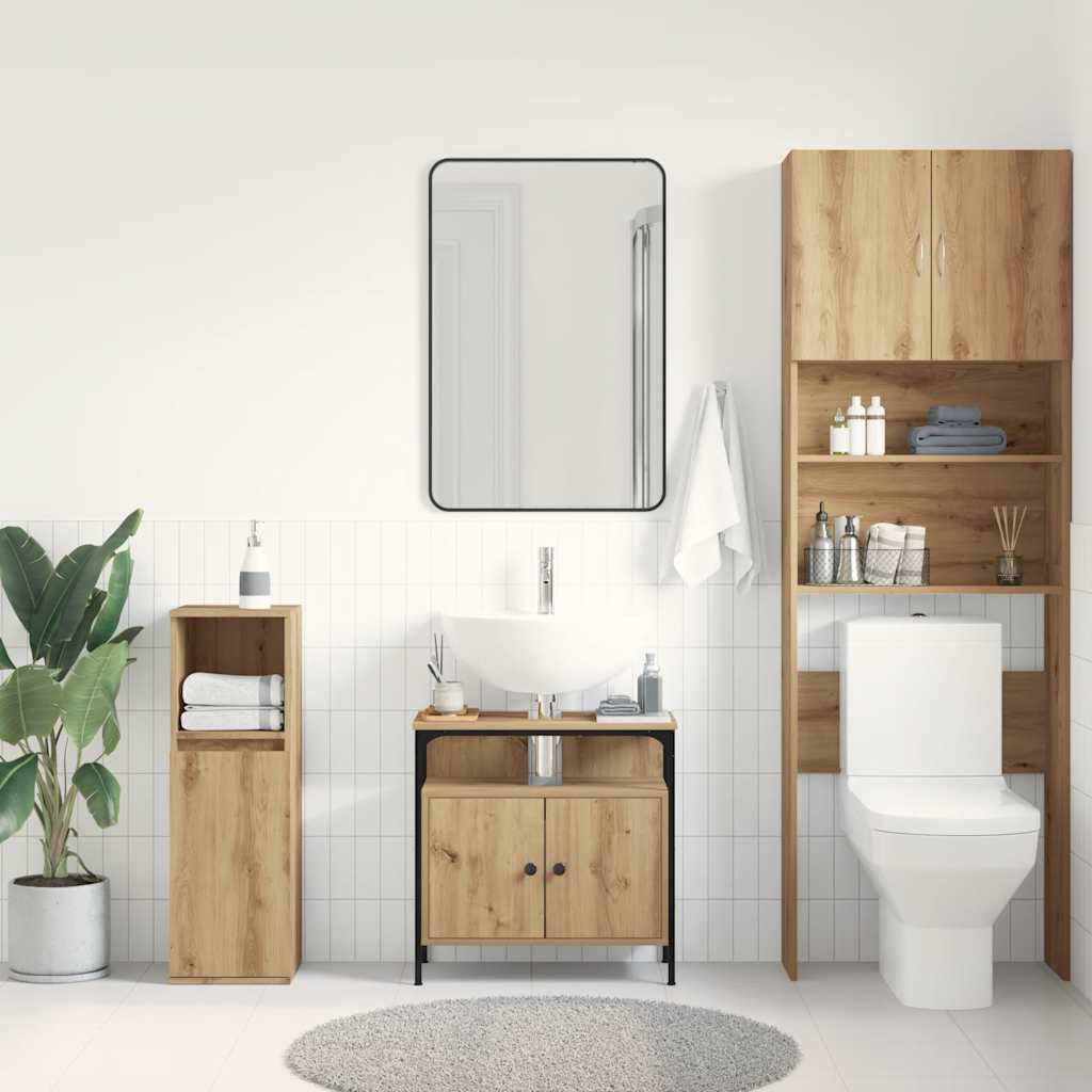 vidaXL Bathroom Sink Cabinet Artisan Oak 60x30x60 cm Engineered Wood 3