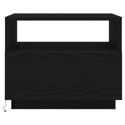 vidaXL Coffee Table with LED Lights Black Oak 50x49x40 cm 6