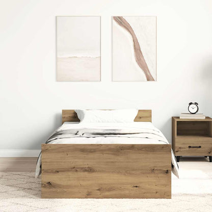 vidaXL Bed Frame without Mattress Artisan Oak 75x190 cm Engineered Wood 3