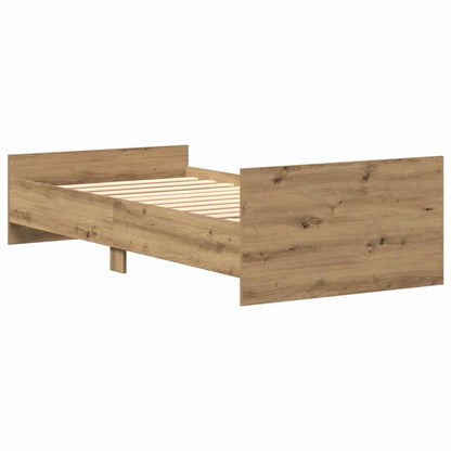 vidaXL Bed Frame without Mattress Artisan Oak 75x190 cm Engineered Wood 6