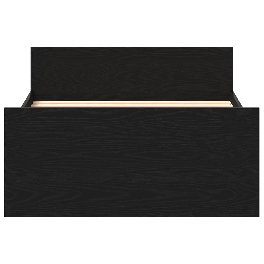 vidaXL Bed Frame without Mattress Black Oak 75x190 cm Engineered Wood 5