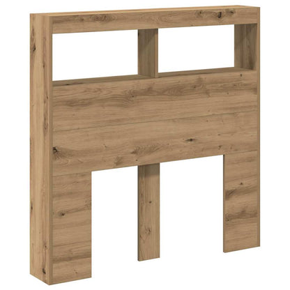 vidaXL Headboard Cabinet with LED Artisan Oak 100x17x102 cm 6