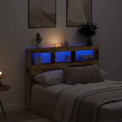 vidaXL Headboard Cabinet with LED 140 x 17 x 102 cm