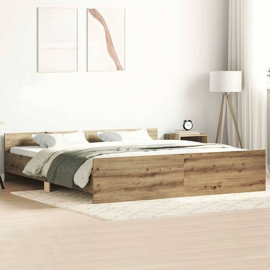 Bed Frame without Mattress 180x200 cm Artisan oak