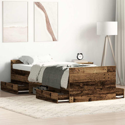 Bed Frame without Mattress 100x200 cm Old wood