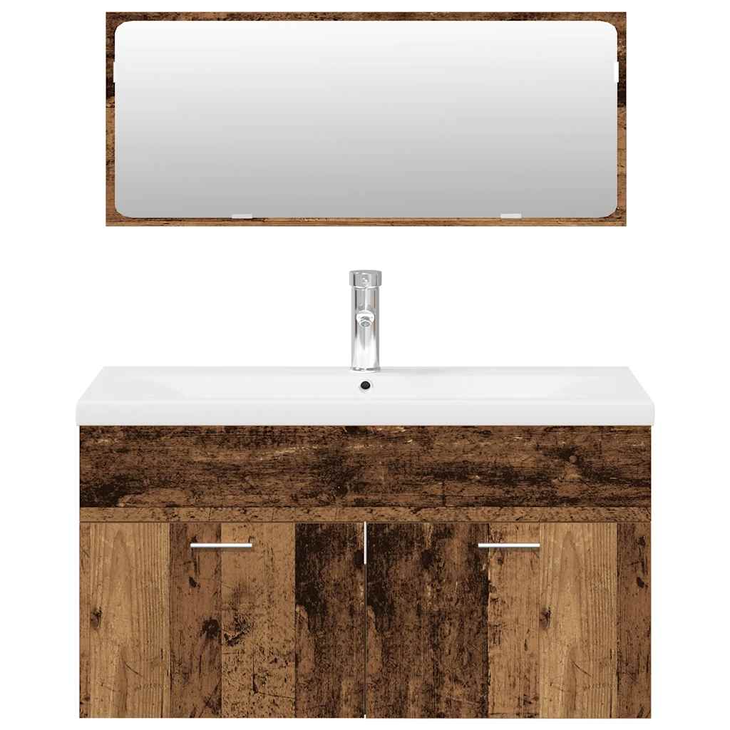 Bathroom Furniture Set Engineered Wood 90 x 38.5 x 46 cm Old wood