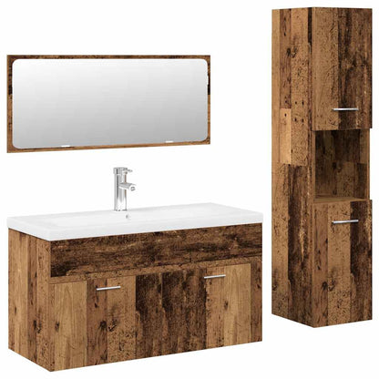 Bathroom Furniture Set Engineered Wood 90 x 38.5 x 46 cm Old wood