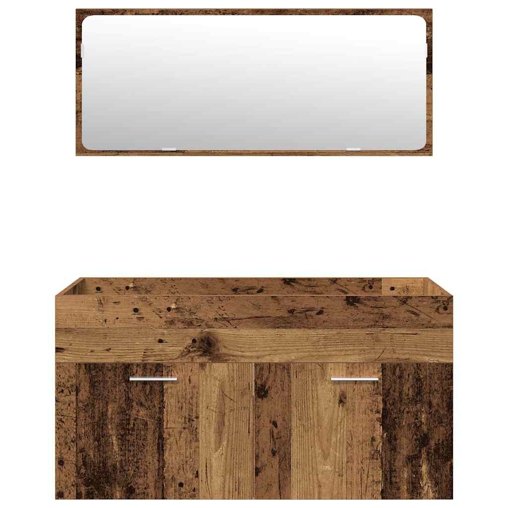 Bathroom Furniture Set Engineered Wood 90 x 38.5 x 46 cm Old wood