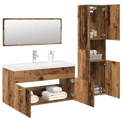 Bathroom Furniture Set Engineered Wood 90 x 38.5 x 46 cm Old wood