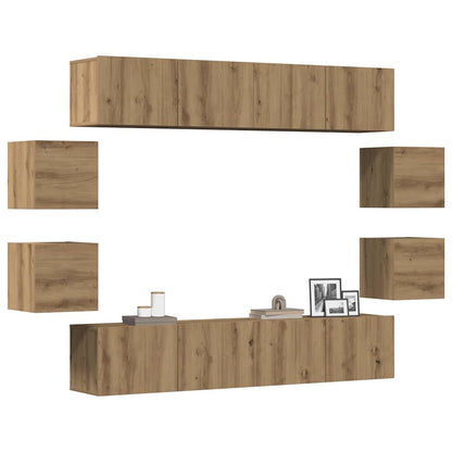 8 Piece TV Cabinet Set Engineered Wood Width 160 cm Artisan oak