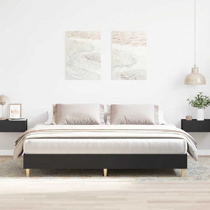vidaXL Bed Frame No Mattress Engineered Wood Black