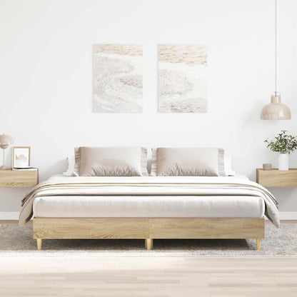 vidaXL Bed Frame No Mattress Engineered Wood Sonoma Oak