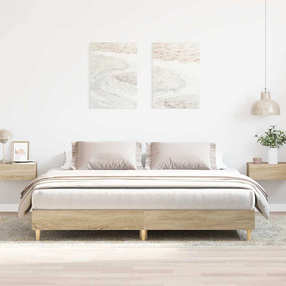 vidaXL Bed Frame No Mattress Engineered Wood Sonoma Oak