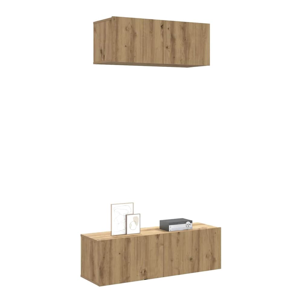 vidaXL 2 Piece TV Cabinet Set Engineered Wood Width 80/100 cm