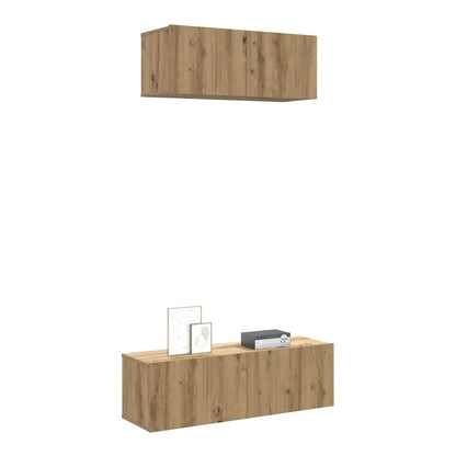vidaXL 2 Piece TV Cabinet Set Engineered Wood Width 80/100 cm