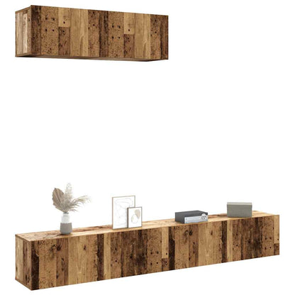 3 Piece TV Cabinet Set Engineered Wood Width 100 cm Old wood