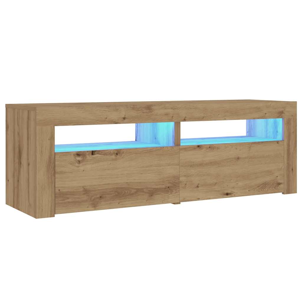 vidaXL Bedside Cabinets 2 pcs with LEDs Artisan Oak 60x35x40 cm 5