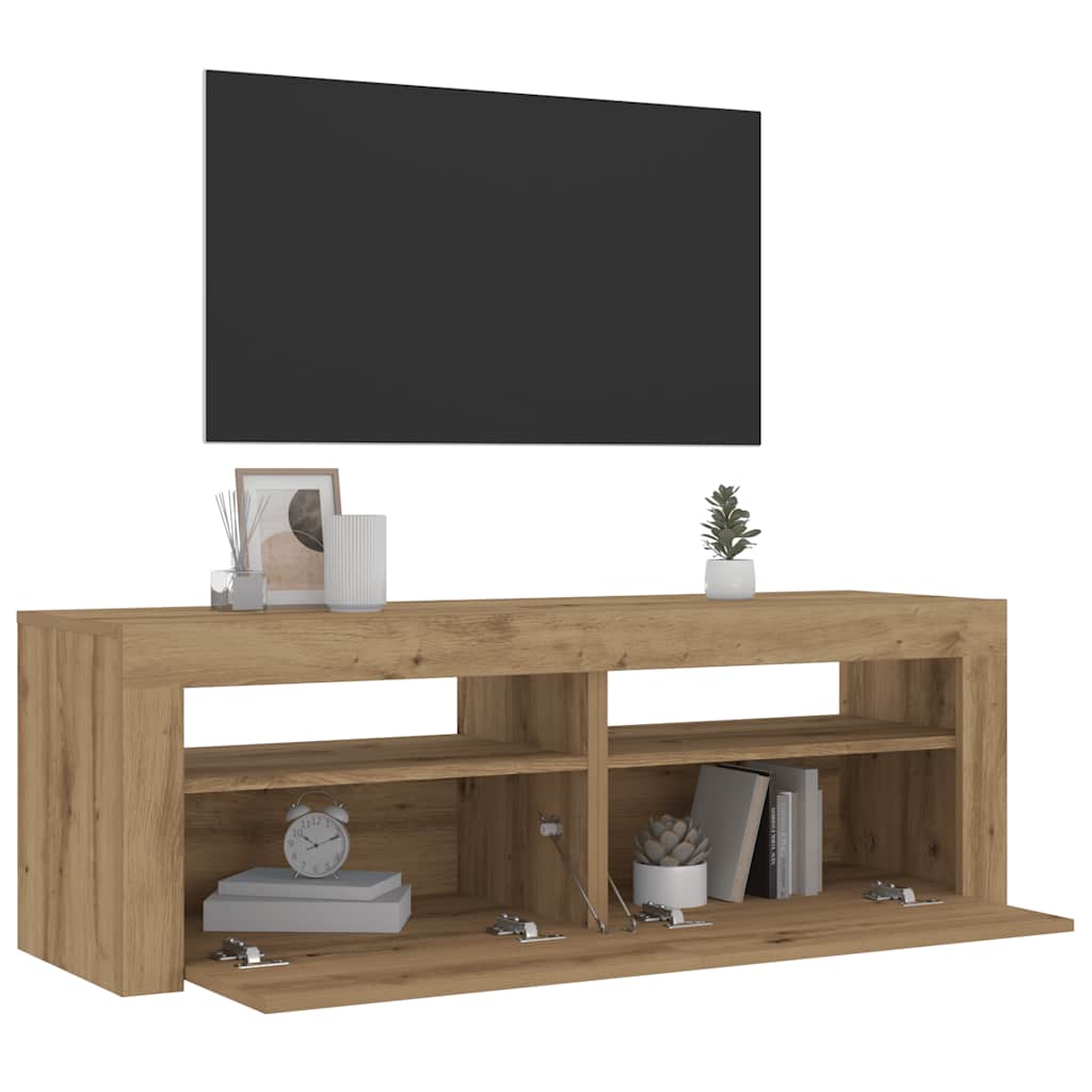 vidaXL Bedside Cabinets 2 pcs with LEDs Artisan Oak 60x35x40 cm 1