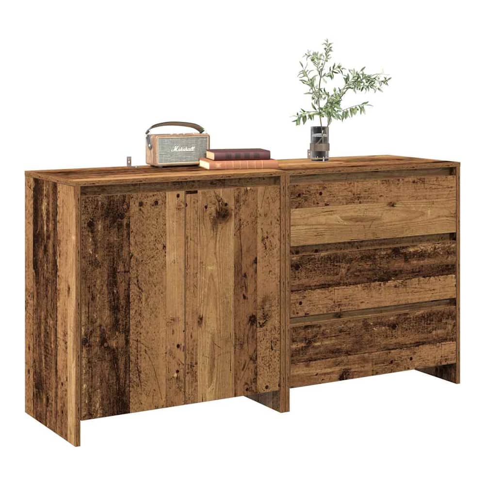 2 Piece Sideboard Engineered Wood Old wood