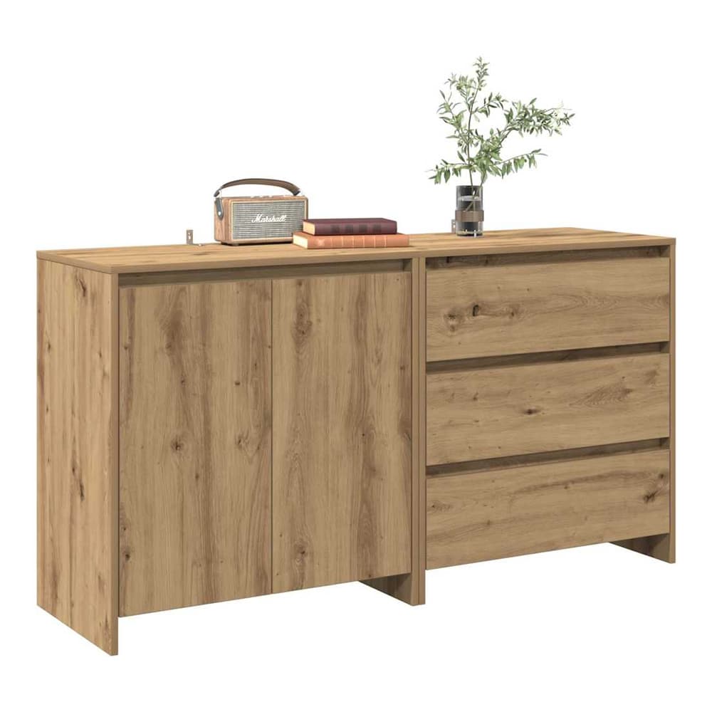 2 Piece Sideboard Engineered Wood Artisan oak