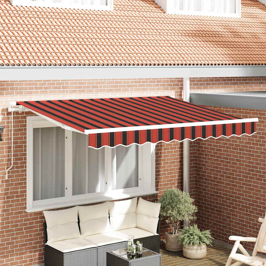vidaXL Awning Canopy Replacement for 2.5x2 m Orange Red & Brown Stripe 1