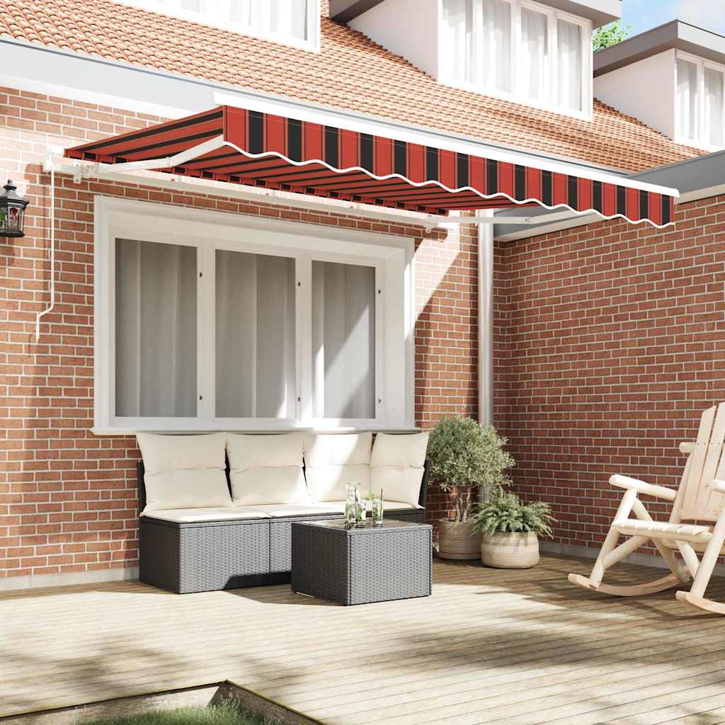 vidaXL Awning Canopy Replacement for 2.5x2 m Orange Red & Brown Stripe 3