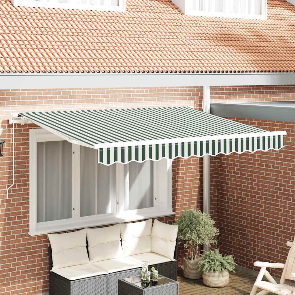 vidaXL Awning Canopy Replacement for 3x2.5 m Green & White Stripe 1