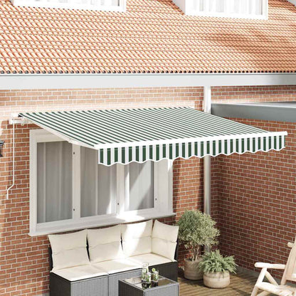 vidaXL Awning Canopy Replacement for 3x2.5 m Green & White Stripe 1