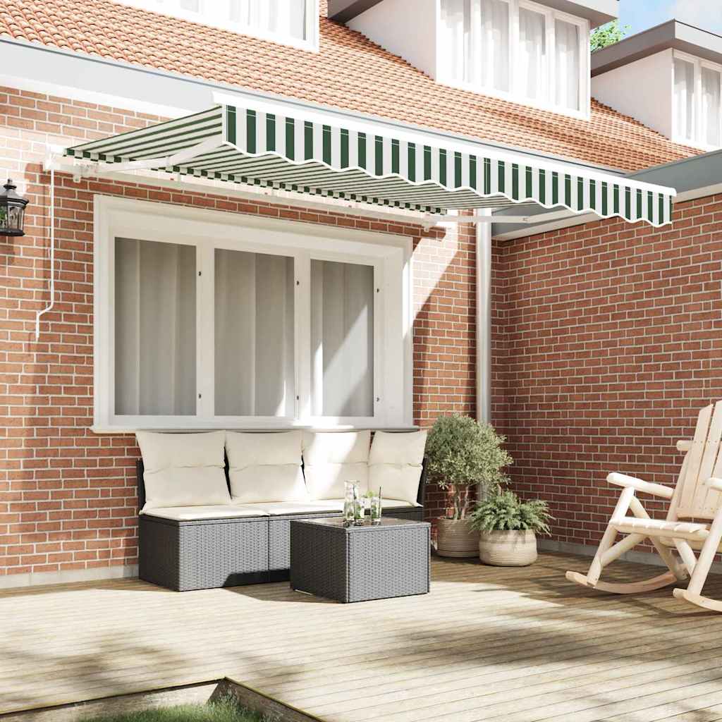 vidaXL Awning Canopy Replacement for 3x2.5 m Green & White Stripe 3
