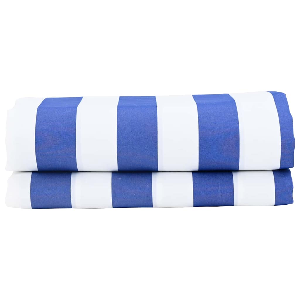 vidaXL Awning Replacement Fabric Blue and White 1000 x 160 cm 2