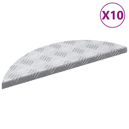 vidaXL Stair Tread 10 pcs 60 x 18 x 2.5 cm Silver Aluminium Crescent 1