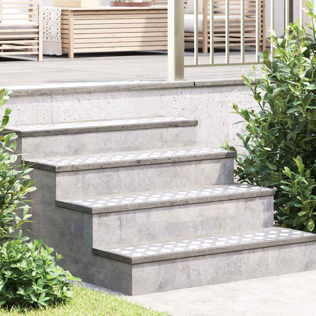 vidaXL Stair Tread 4 pcs 100 x 20 cm Silver Aluminium Rectangular 1