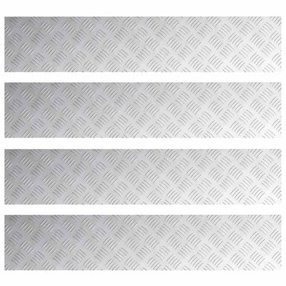 vidaXL Stair Tread 4 pcs 100 x 20 cm Silver Aluminium Rectangular 2