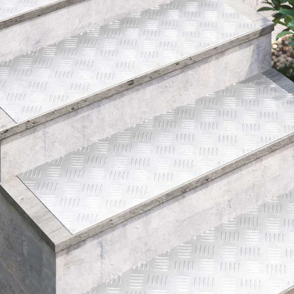 vidaXL Stair Tread 4 pcs 90 x 30 cm Silver Aluminium Rectangular 3