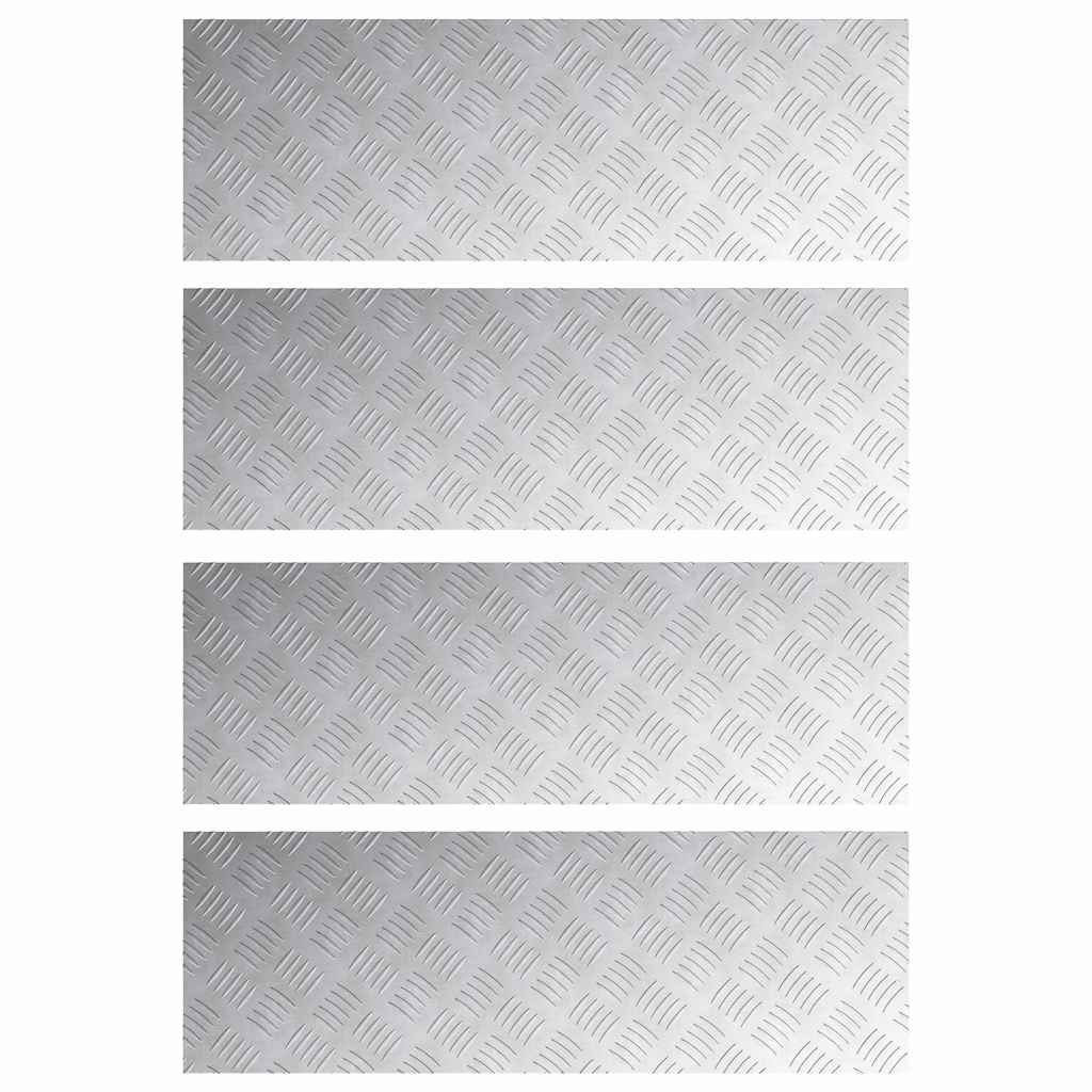 vidaXL Stair Tread 4 pcs 90 x 30 cm Silver Aluminium Rectangular 2