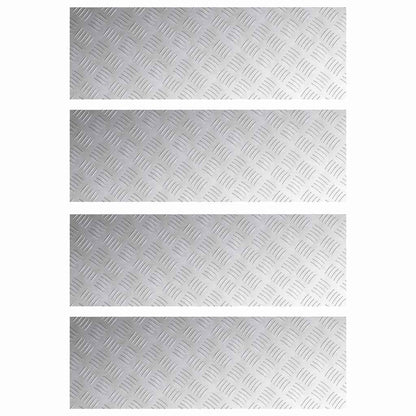 vidaXL Stair Tread 4 pcs 90 x 30 cm Silver Aluminium Rectangular 2