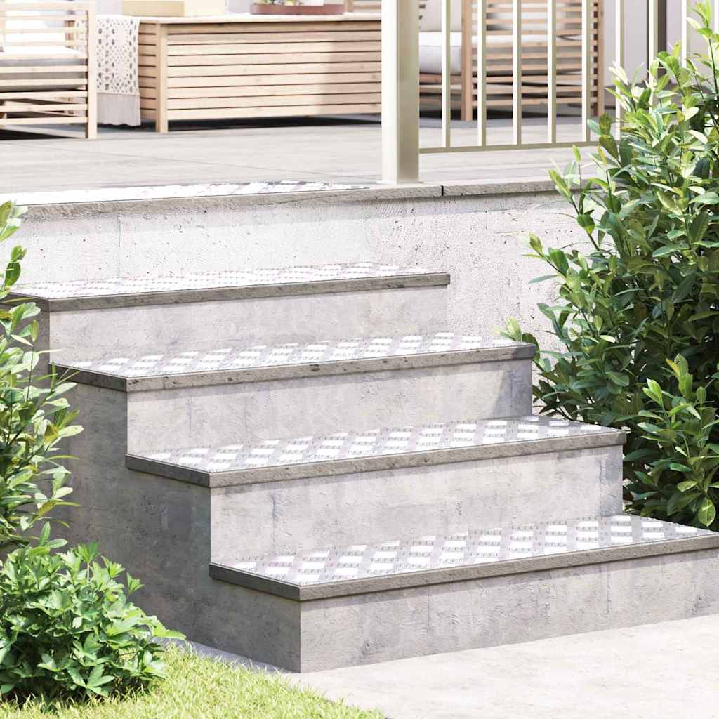 vidaXL Stair Tread 4 pcs 100 x 30 cm Silver Aluminium Rectangular 1