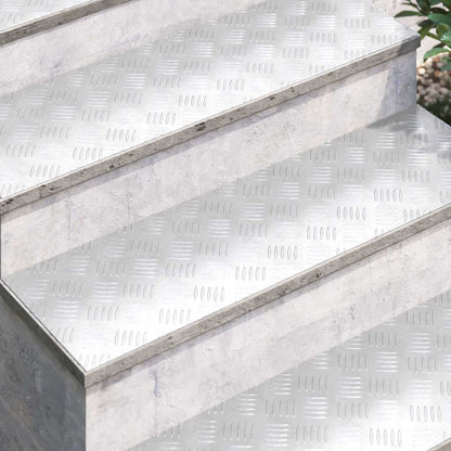 Stair Tread 30 x 30 cm Silver Aluminium Square Height 0.2 cm 4 Depth 30 cm 100 cm