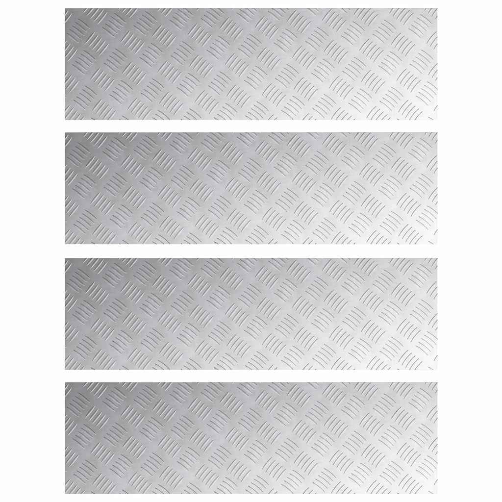 vidaXL Stair Tread 4 pcs 100 x 30 cm Silver Aluminium Rectangular 2