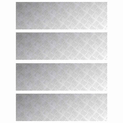 vidaXL Stair Tread 4 pcs 100 x 30 cm Silver Aluminium Rectangular 2