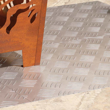 vidaXL Stair Tread 4 pcs 70 x 40 cm Silver Aluminium Rectangular 3